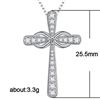 Image 2 : .925 Silver Necklace, with Cubic Zirconia Cross Pendant