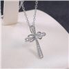 Image 3 : .925 Silver Necklace, with Cubic Zirconia Cross Pendant