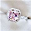 Image 1 : Pink Cubic Zirconia Party 925 Silver Ring Size 8