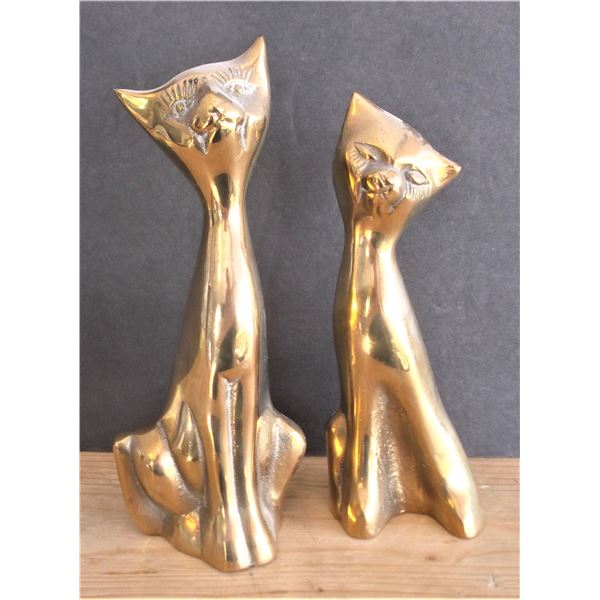 Pair of Brass Cats