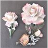 Image 1 : Two Capodimonte Porcelain Flowers - Made in Italy