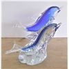 Image 2 : Two Glass Dolphin Statuettes - Single Dolphin has some damage - See Images