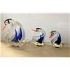 Image 1 : Three Hand Blown Glass Swans - Delicate