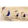 Image 2 : Three Hand Blown Glass Swans - Delicate