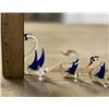 Image 3 : Three Hand Blown Glass Swans - Delicate