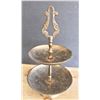 Image 2 : Two Tiered Metal Serving Tray, 8" Height
