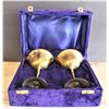 Image 1 : Pair of Brass Goblets in Box