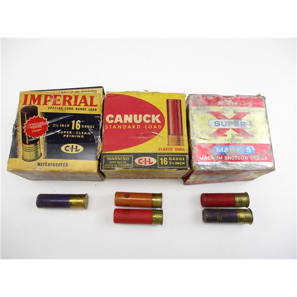 ASSORTED 16 GAUGE COLLECTIBLE AMMO