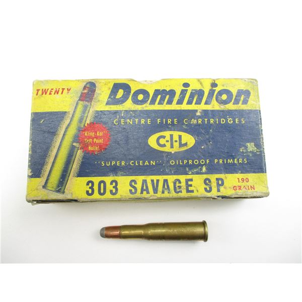 COLLECTIBLE CIL DOMINION .303 SAVAGE