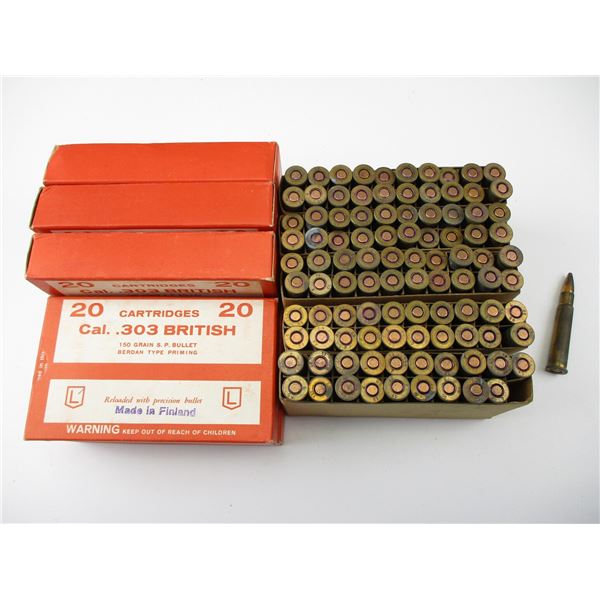 FACTORY RELOADED .303 BRITISH AMMO