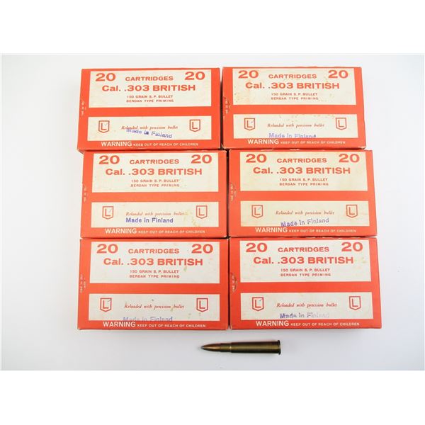 FACTORY RELOADED .303 BRITISH AMMO
