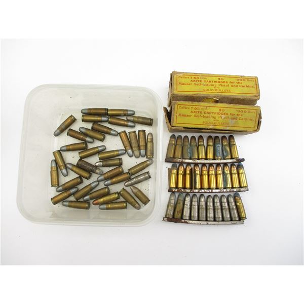 ASSORTED 7.63 MAUSER PISTOL AMMO