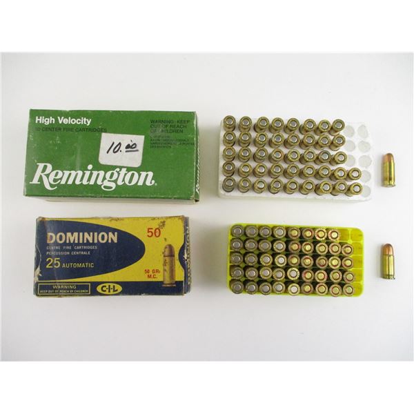 ASSORTED .25 AUTO AMMO LOT