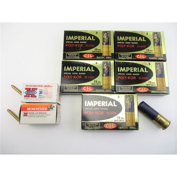 ASSORTED .22 AND SLUGS AMMO LOT
