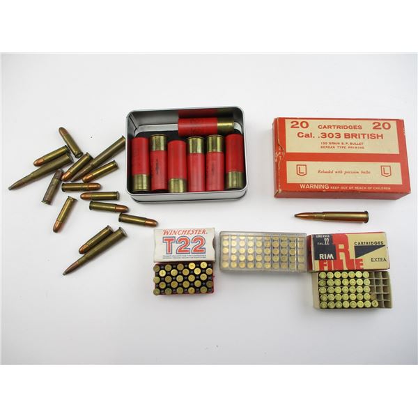 ASSORTED RELOADED AND FACTORY AMMO