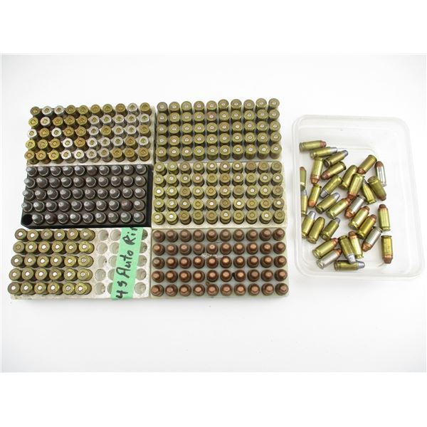 ASSORTED RELOADED .45 AUTO AMMO