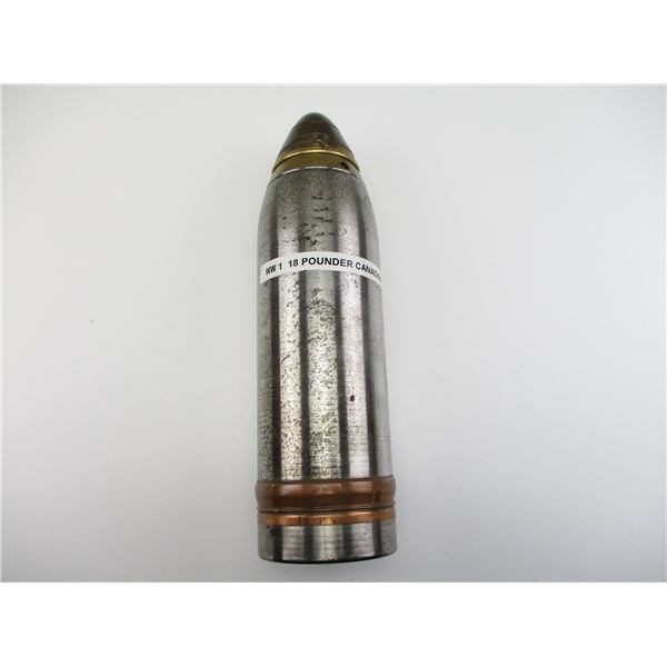WW2 BRITISH/CANADIAN INERT 18 PDR SHELL