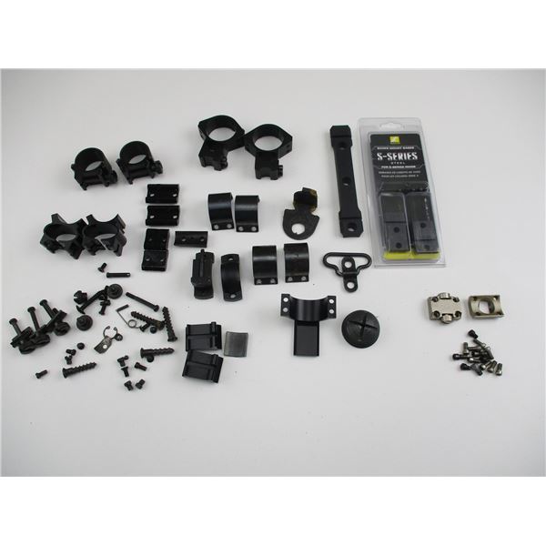 ASSORTED WEAVER SCOPE RINGS ETC