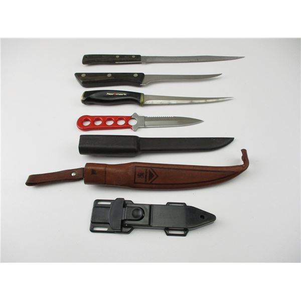 ASSORTED FILLET KNIVES ETC