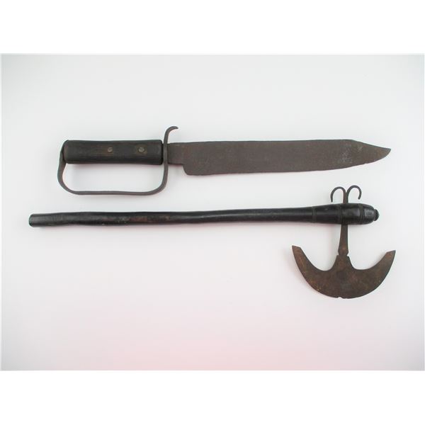 BATTLE AXE & BOWIE KNIFE