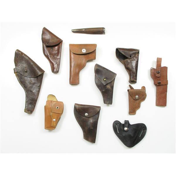 ASSORTED LEATHER HOLSTERS ETC