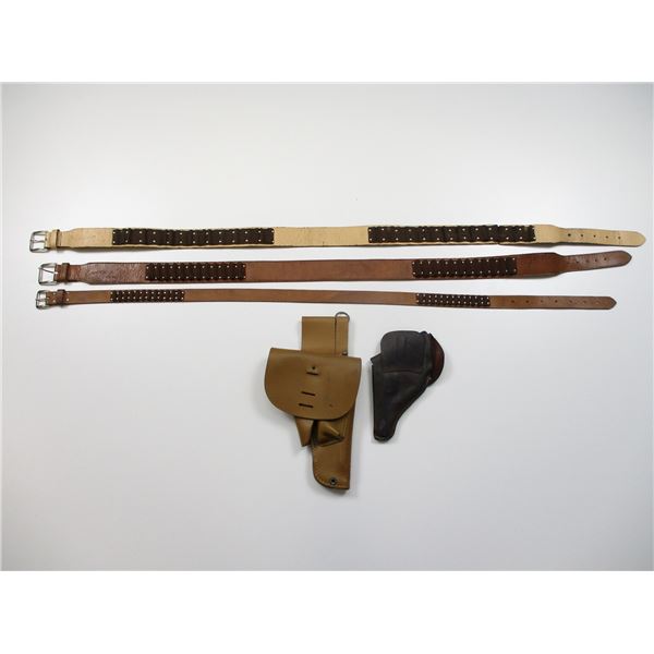 ASSORTED LEATHER AMMO BELTS ETC