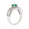 Image 4 : 0.78 ctw Emerald and Diamond Ring - 14KT White Gold