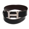 Image 1 : Hermes Black Brown Leather Reversible Mini Constance Belt 80