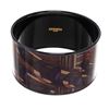 Image 1 : Hermes Wide Printed Enamel Black Plated Bangle