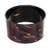 Image 4 : Hermes Wide Printed Enamel Black Plated Bangle