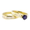 Image 3 : 1.25 ctw Blue Sapphire And Diamond Ring And Band - 14KT Yellow Gold