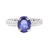 Image 2 : 2.16 ctw Sapphire And Diamond Ring - 18KT White Gold