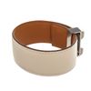 Image 3 : Hermes Beige Leather Palladium Plated Collier de Chien CDC Bracelet