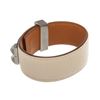 Image 4 : Hermes Beige Leather Palladium Plated Collier de Chien CDC Bracelet