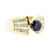 Image 1 : 1.65 ctw Blue Sapphire And Diamond Ring - 14KT Yellow Gold