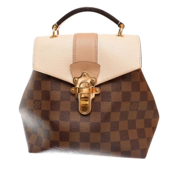 Louis Vuitton Damier Ebene Canvas Leather Claptop Backpack Strap