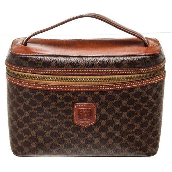 Celine Brown Leather Vintage Pouch Handbag