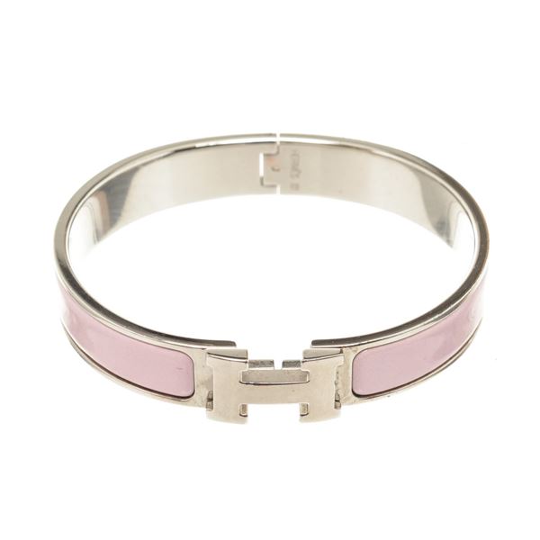 Hermes Pink Clic Clac Narrow Bracelet