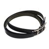 Image 2 : Hermes Black Leather Palladium Plated Behapi Double Tour Bracelet