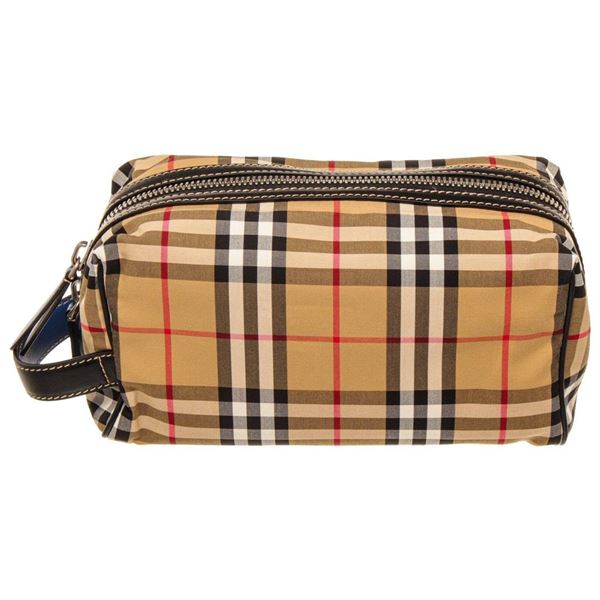 Burberry Tan Patent Leather Cosmetic Pouch