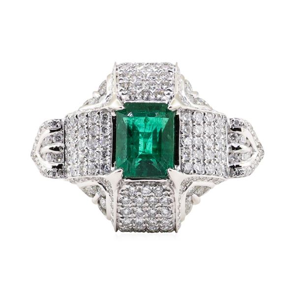 2.87 ctw Emerald and Diamond Ring - Platinum