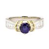 Image 2 : 1.65 ctw Blue Sapphire And Diamond Ring - Platinum and 18KT Yellow Gold