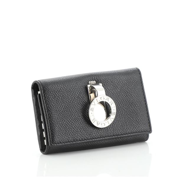 Bvlgari Key Ring Holder Leather Black