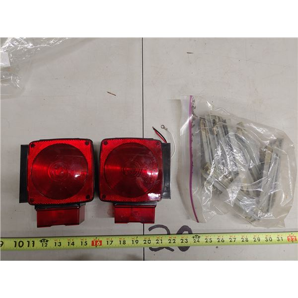 2 Trailer Tail Lights + Bag of Tent Pegs