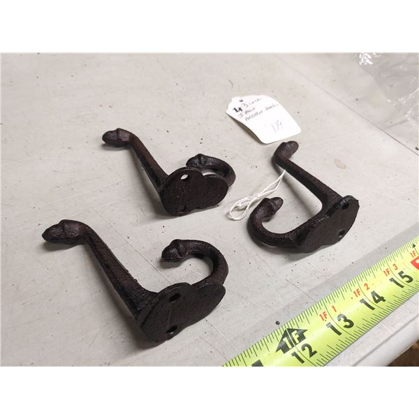 4 3" Iron Acorn Hooks