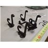Image 1 : 4 Iron Acorn Hooks + 1 Black Iron Hook