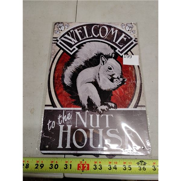 8 x 11 3/4" Tin Sign "Nut House"