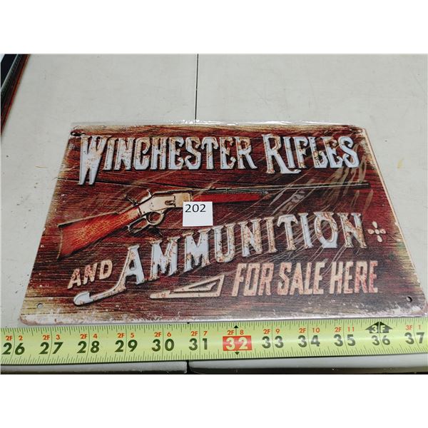 8 x 11 3/4" Tin Sign "Winchester"
