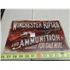 Image 1 : 8 x 11 3/4" Tin Sign "Winchester"