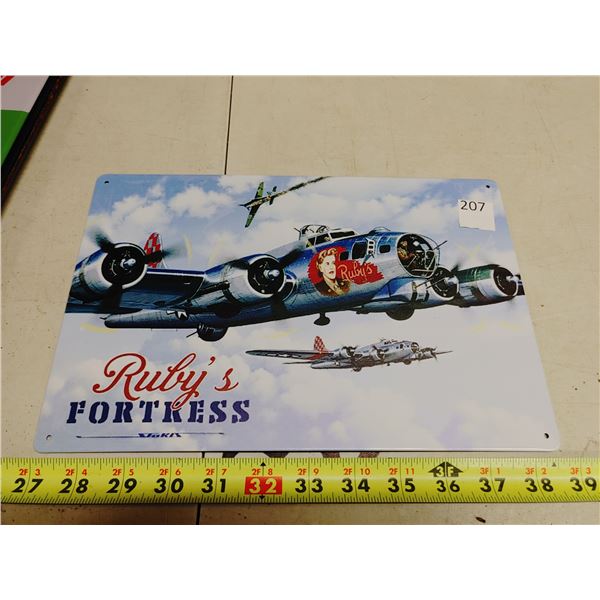 8 x 11 3/4" Tin Sign "Ruby"